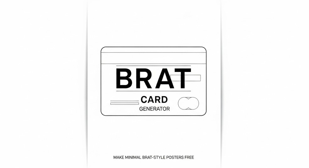 White Brat Card Generator – Make Minimal BRAT-Style Posters Free